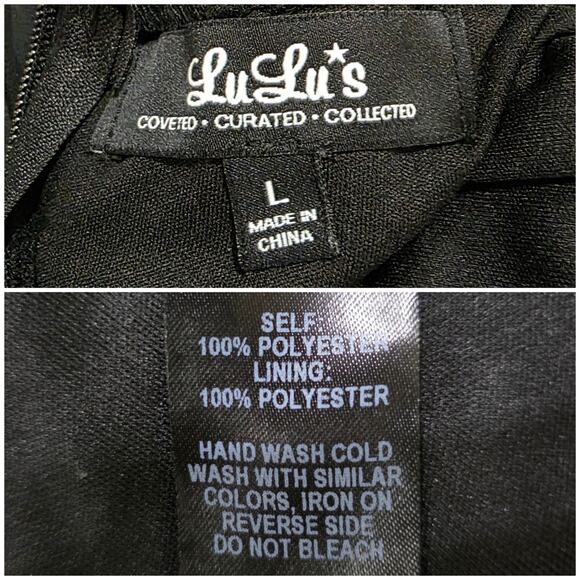 Lulus Sheer Chiffon Sweetheart Neckline Halter Formal Black Cocktail Dress, Lg - Picture 8 of 8